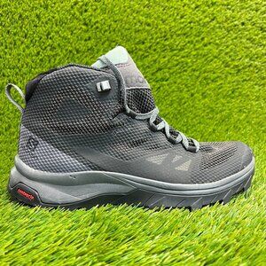 Salomon Outline Mid GTX Womens Size 7 Black Gray Outdoor Waterproof Hiking Boots